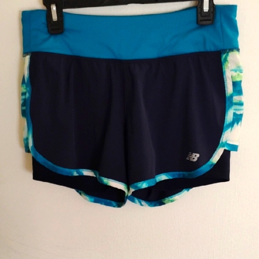 New Balance Blue Athletic Shorts Lightweight Sporty Design Size Medium